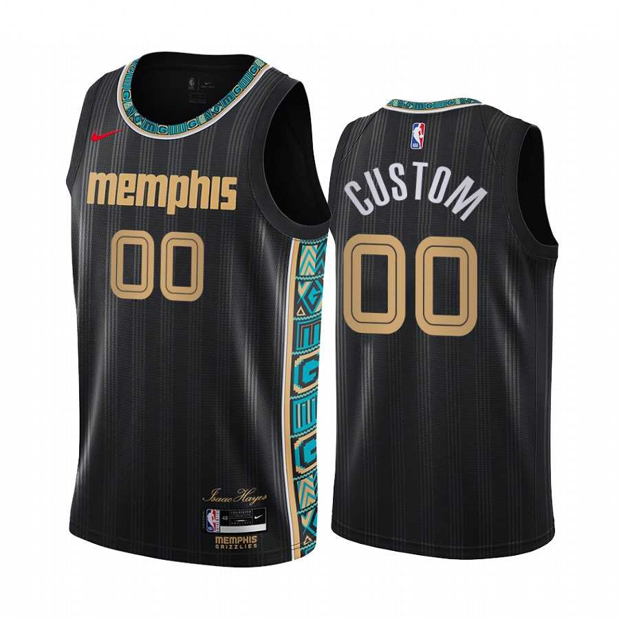 Men & Youth Customized Memphis Grizzlies Swingman Nike Black 2020-21 City Edition Jersey